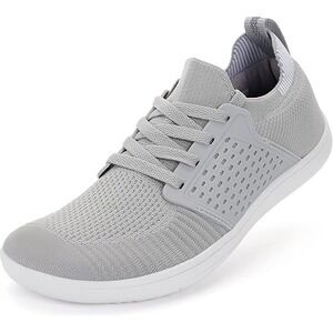 New WHITIN Unisex Gray Knit Barefoot Sneakers Mens Sz 7W Womens Sz 8.5W Wide